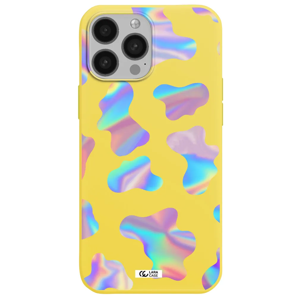 Colorful Spots Apple iPhone 13 Pro Silicone canary yellow Case