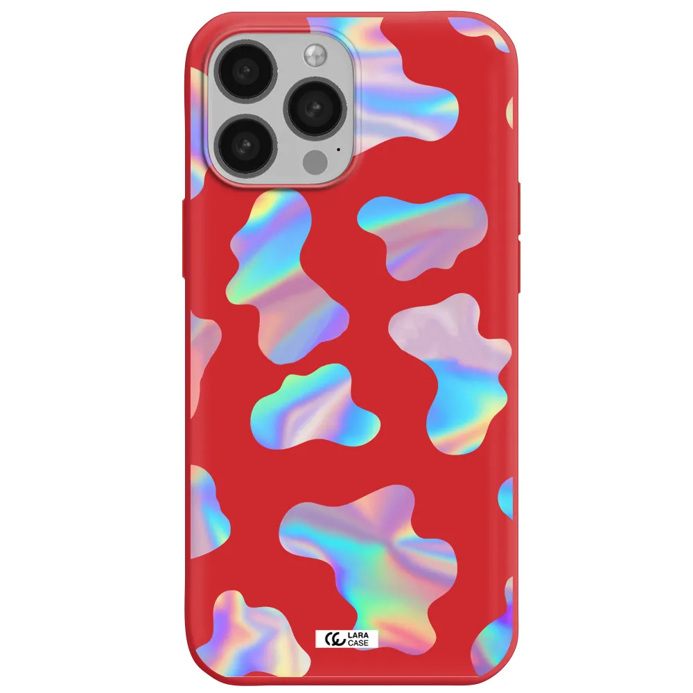 Colorful Spots Apple iPhone 13 Pro Silicone Imperial Red Case