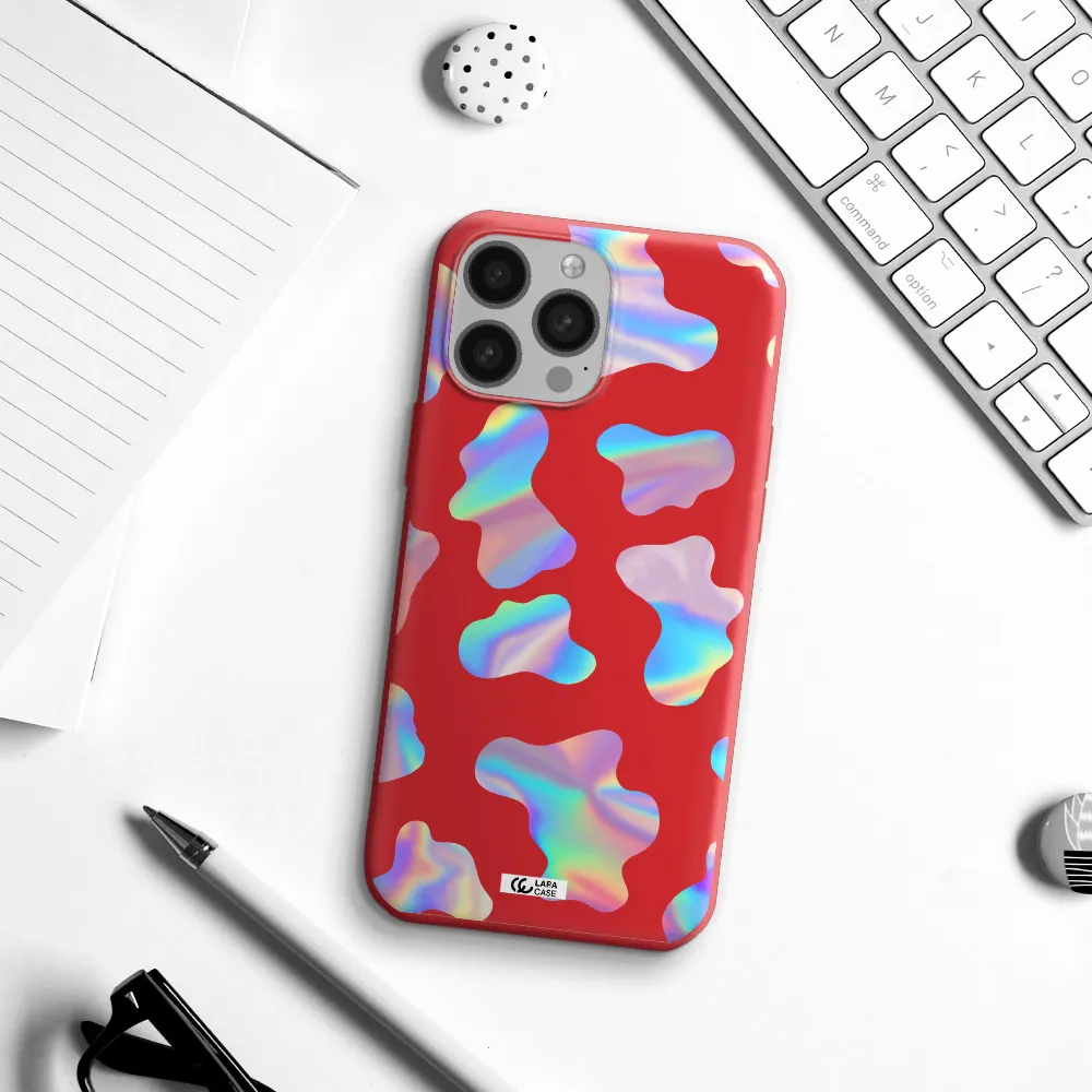 Colorful Spots Apple iPhone 13 Pro Silicone Imperial Red Case