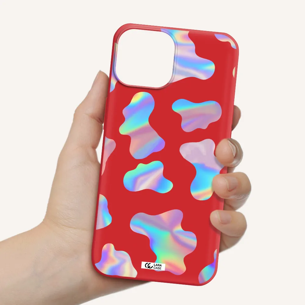 Colorful Spots Apple iPhone 13 Silicone Imperial Red Case