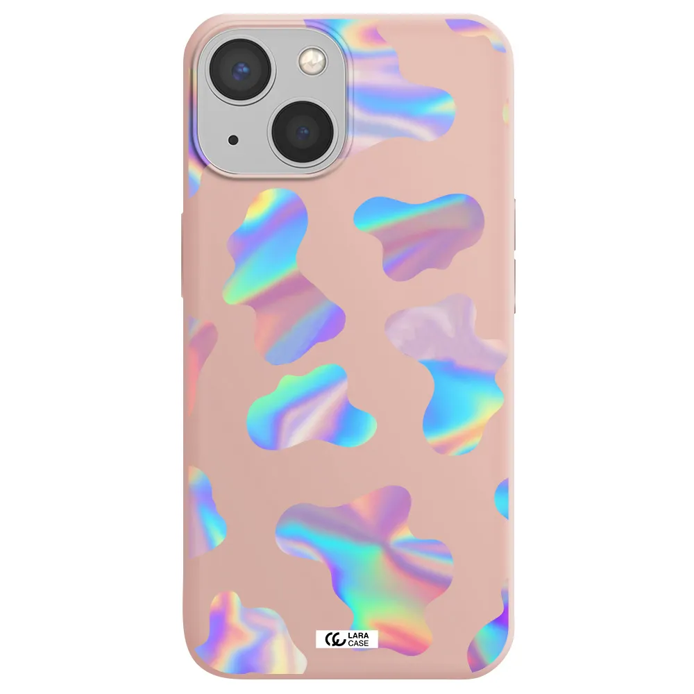 Colorful Spots Apple iPhone 13 Silicone pastel pink Case