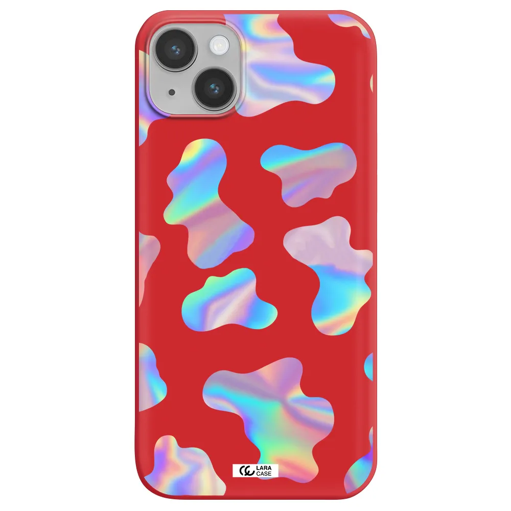 Colorful Spots Apple iPhone 14 plus Silicone Imperial Red Case