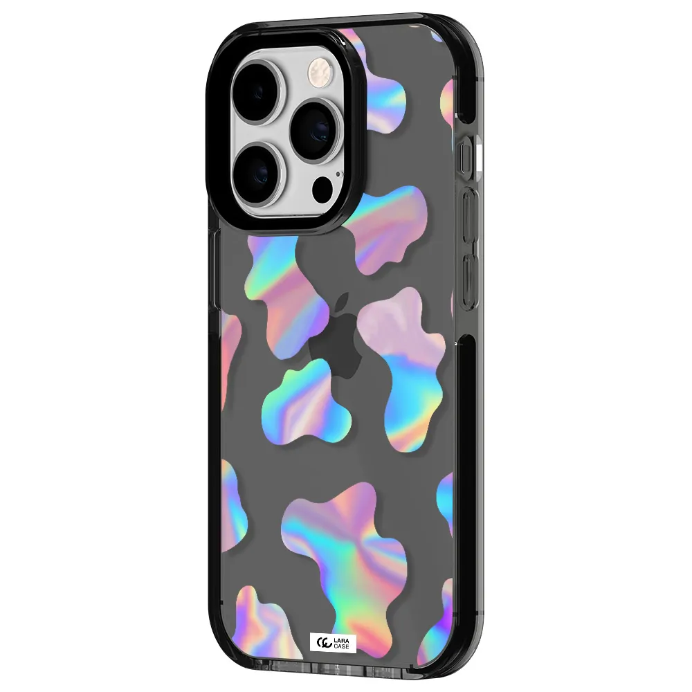 Colorful Spots Apple iPhone 14 pro impact Smoke Black Case
