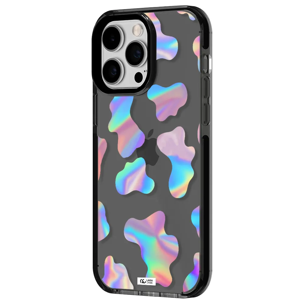 Colorful Spots Apple iPhone 14 pro max impact Smoke Black Case