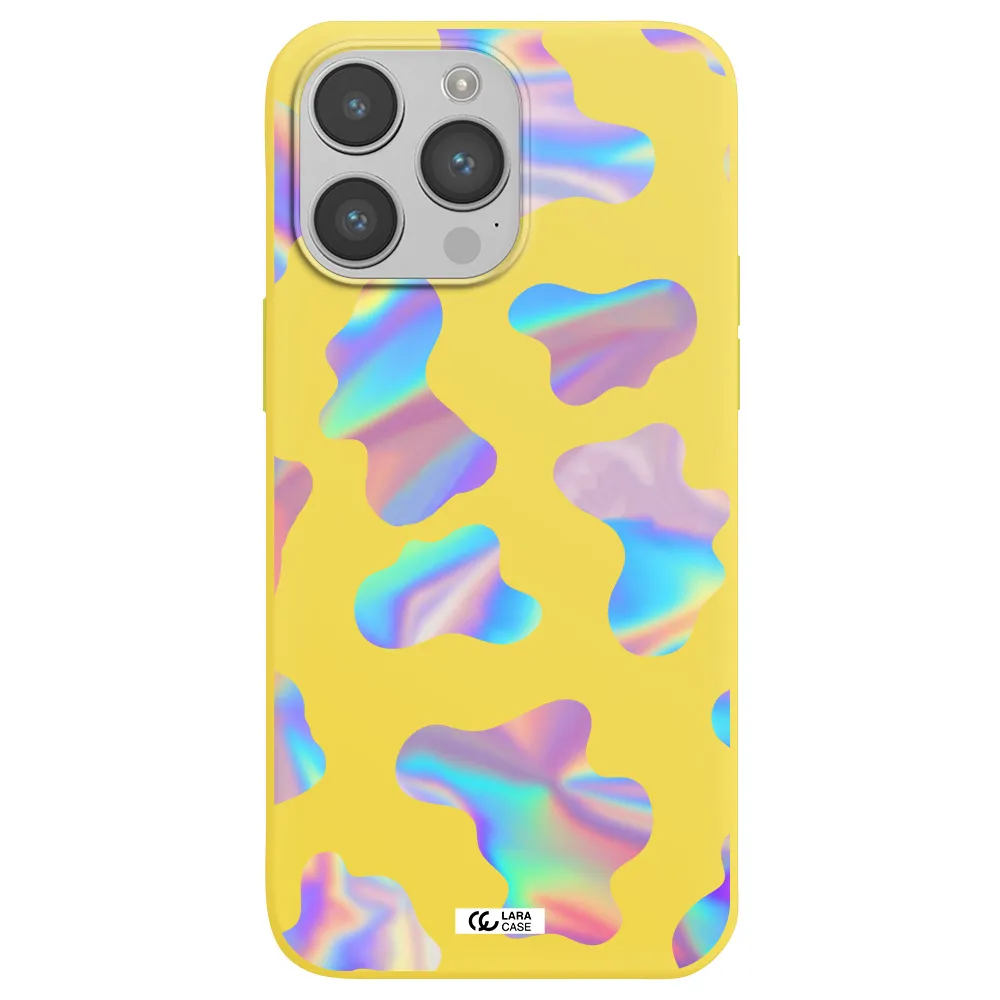 Colorful Spots Apple iPhone 14 pro max Silicone canary yellow Case