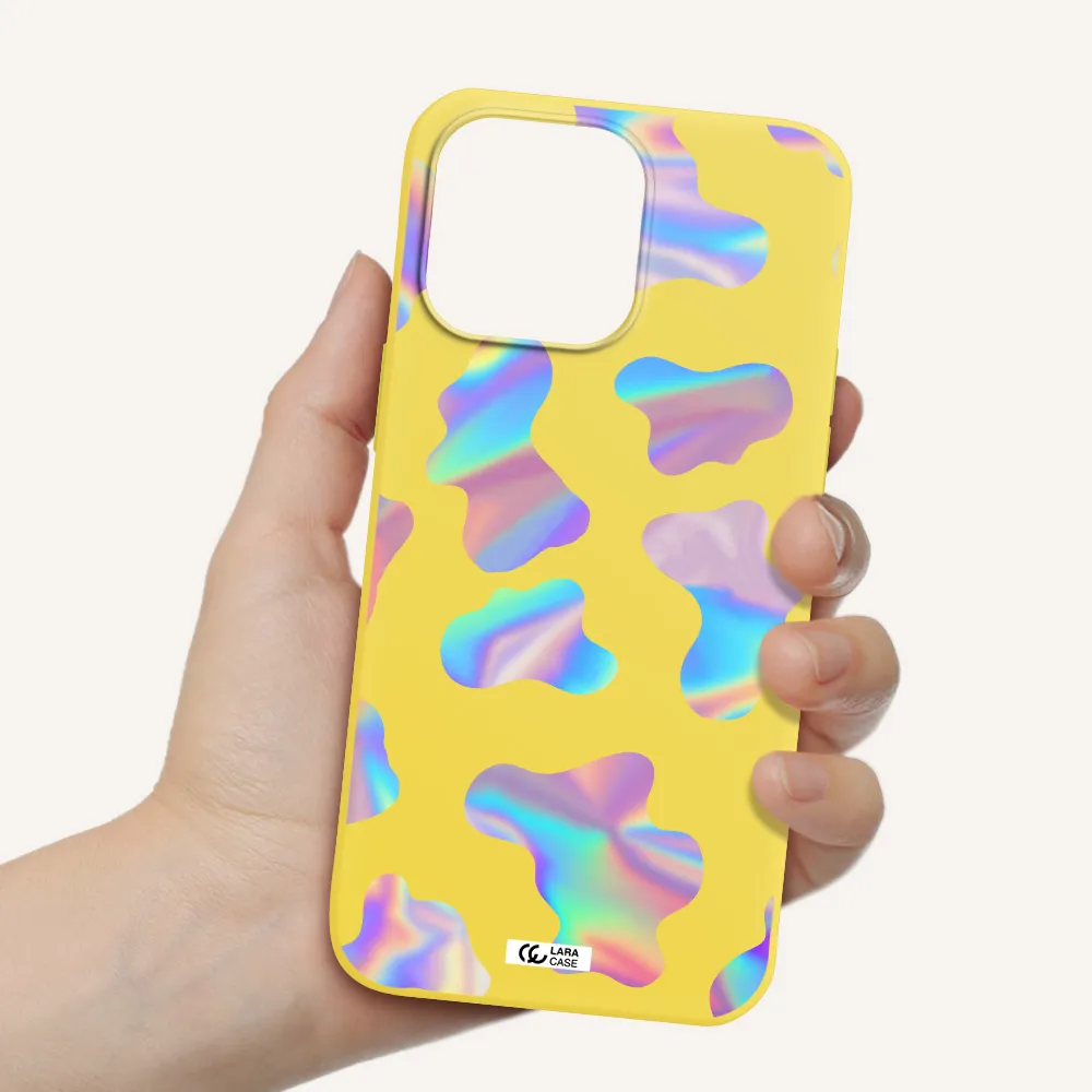 Colorful Spots Apple iPhone 14 pro max Silicone canary yellow Case
