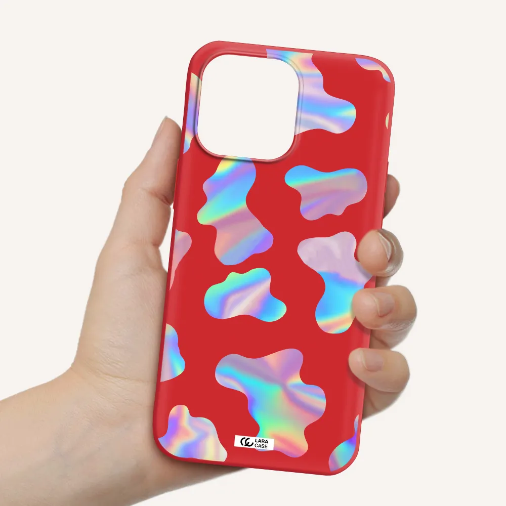 Colorful Spots Apple iPhone 14 pro max Silicone Imperial Red Case