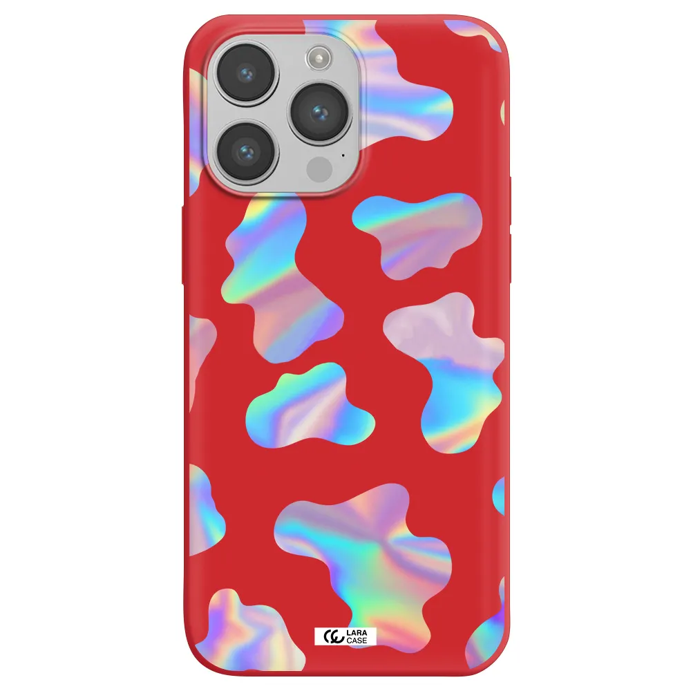 Colorful Spots Apple iPhone 14 pro Silicone Imperial Red Case