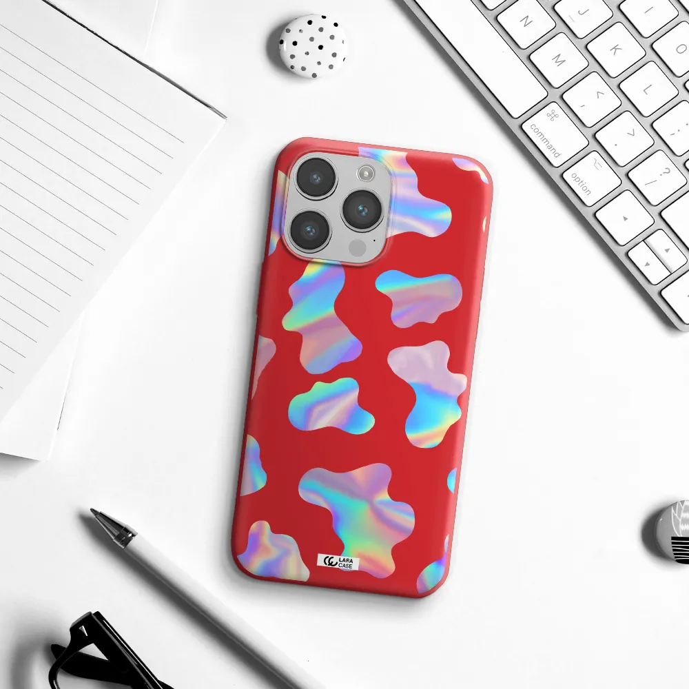 Colorful Spots Apple iPhone 14 pro Silicone Imperial Red Case