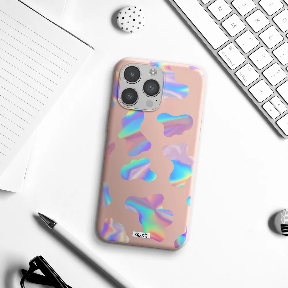 Colorful Spots Apple iPhone 14 pro Silicone pastel pink Case