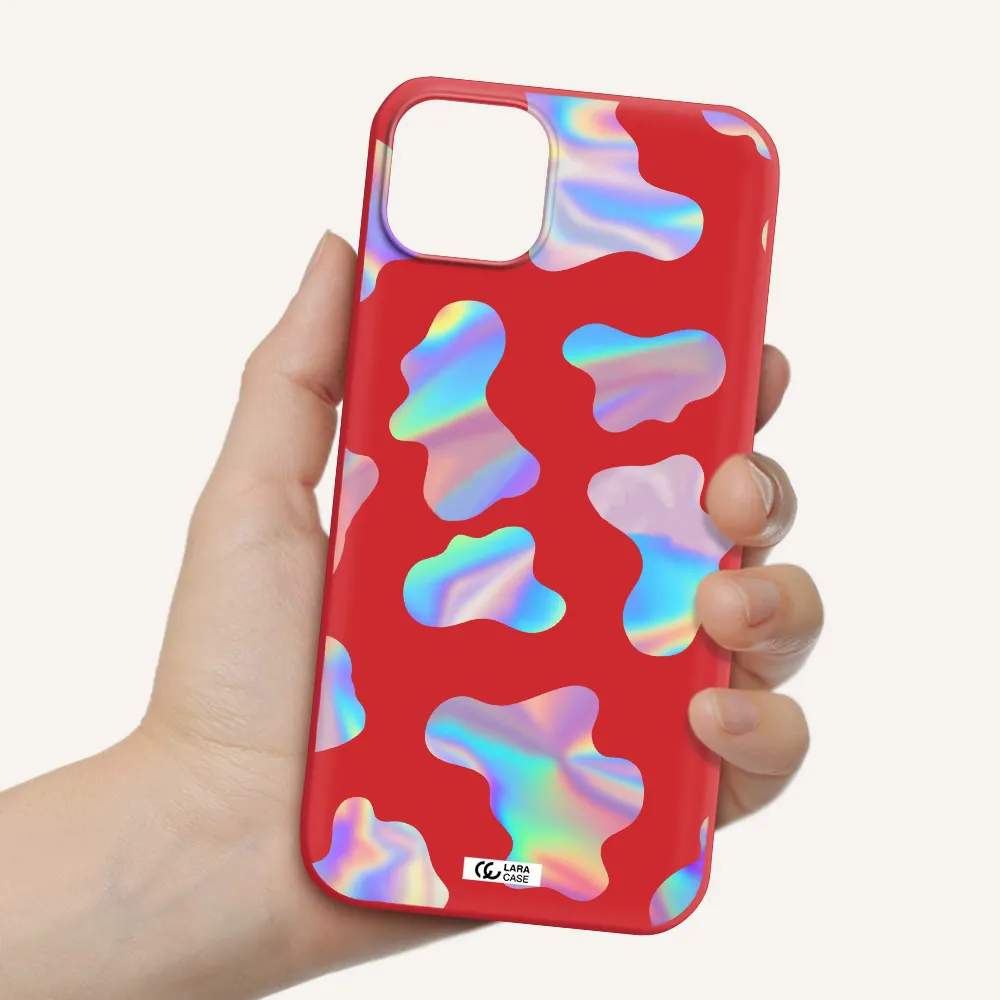 Colorful Spots Apple iPhone 14 Silicone Imperial Red Case