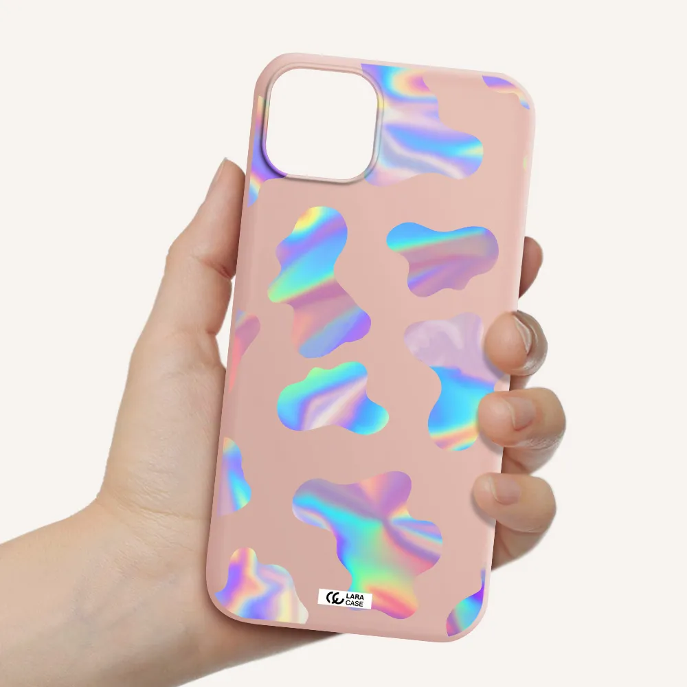 Colorful Spots Apple iPhone 14 Silicone pastel pink Case