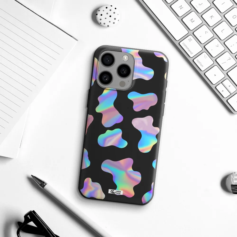Colorful Spots Apple Iphone 15 Pro max Silicone black Case