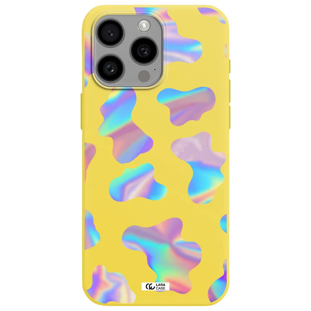Colorful Spots Apple Iphone 15 Pro max Silicone canary yellow Case