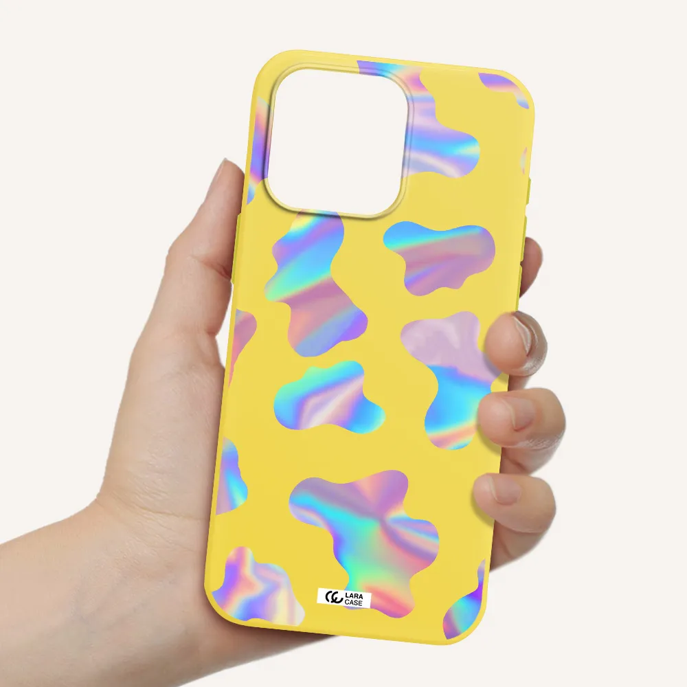 Colorful Spots Apple Iphone 15 Pro max Silicone canary yellow Case