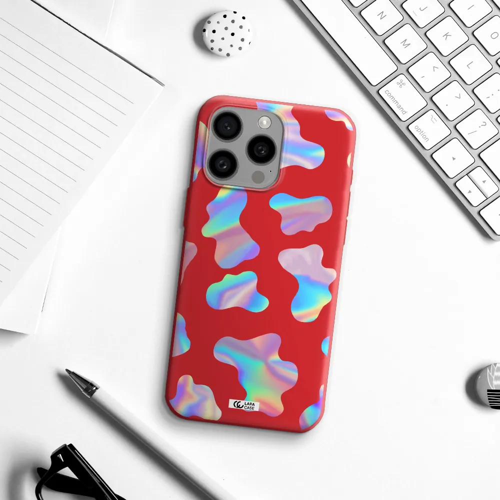 Colorful Spots Apple Iphone 15 Pro Max Silicone Imperial Red Case