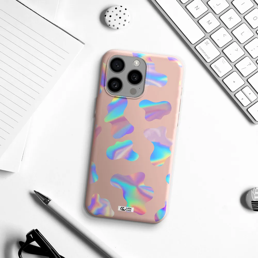 Colorful Spots Apple Iphone 15 Pro max Silicone pastel pink Case