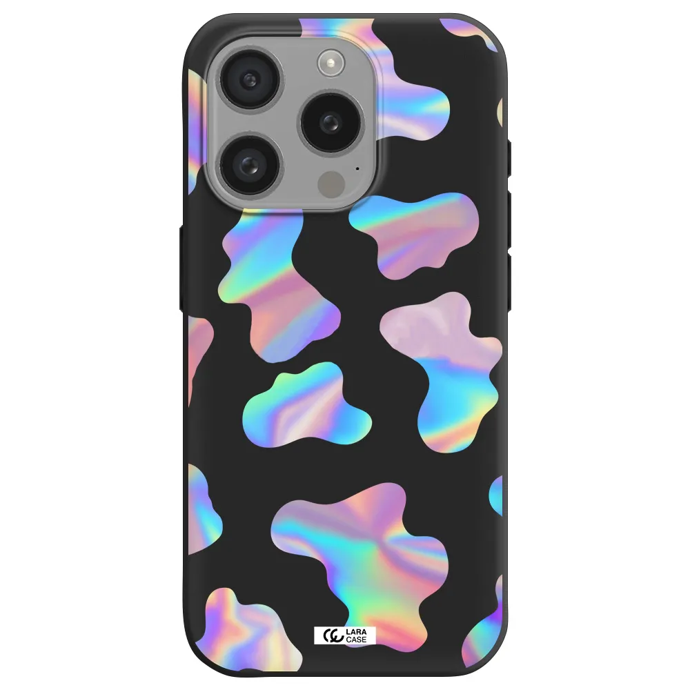 Colorful Spots Apple Iphone 15 Pro Silicone Black Case