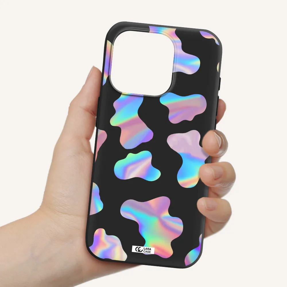 Colorful Spots Apple Iphone 15 Pro Silicone Black Case