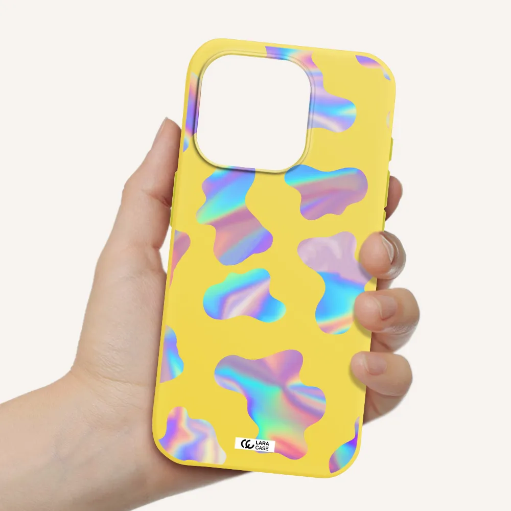 Colorful Spots Apple Iphone 15 Pro Silicone Canary Yellow Case