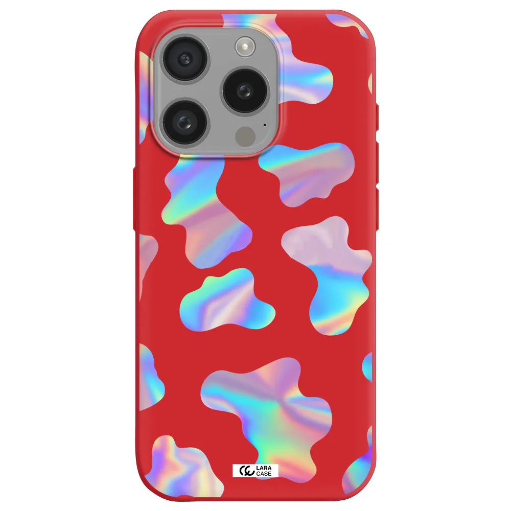 Colorful Spots Apple Iphone 15 Pro Silicone Imperial Red Case