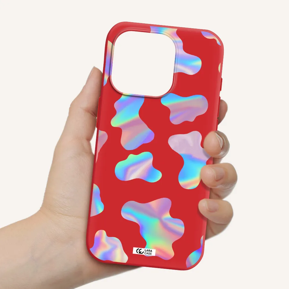 Colorful Spots Apple Iphone 15 Pro Silicone Imperial Red Case