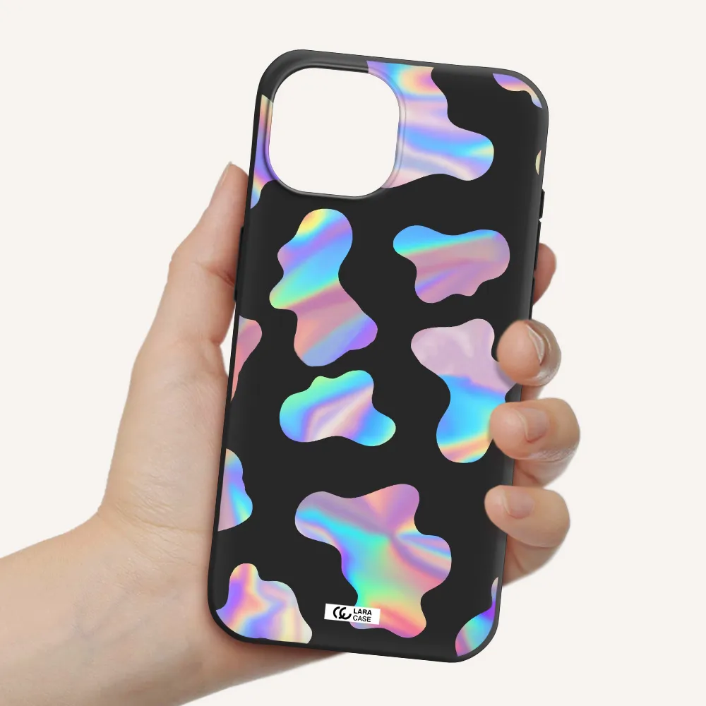 Colorful Spots Apple iPhone 15 Silicone black Case