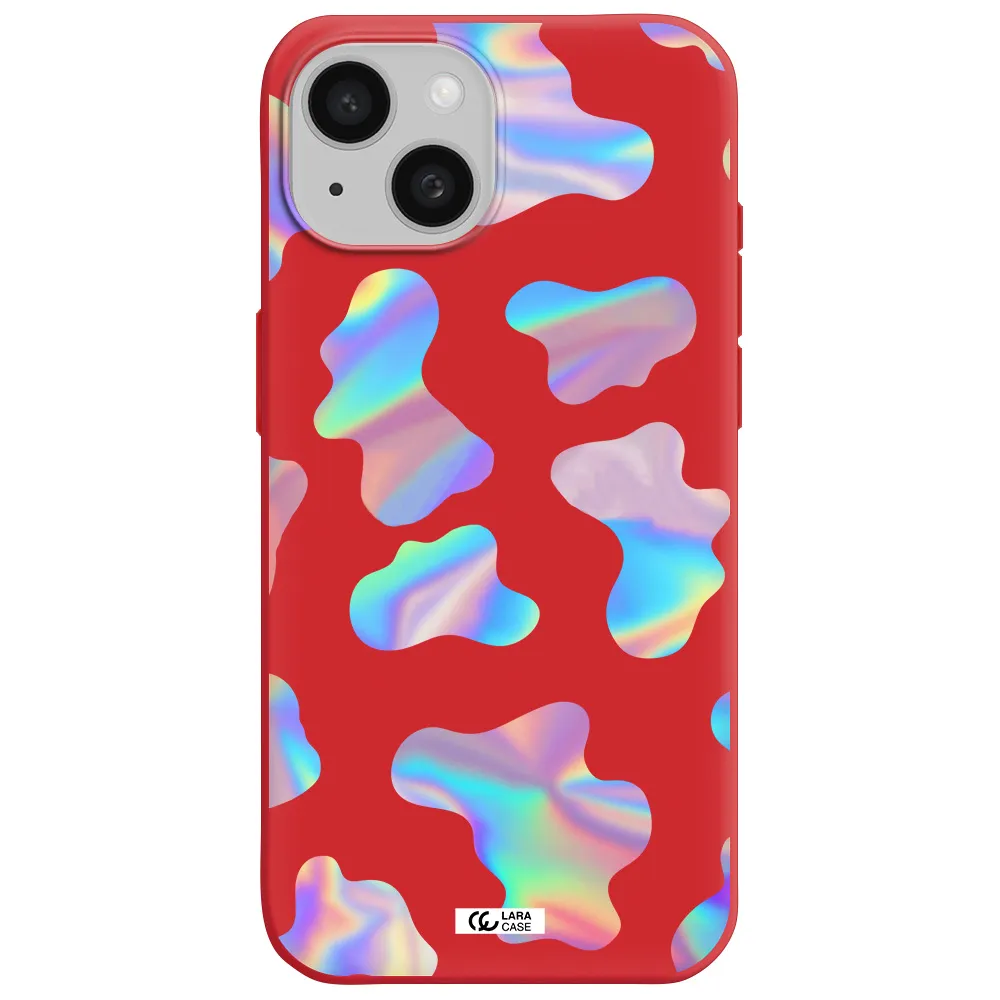 Colorful Spots Apple Iphone 15 Silicone Imperial Red Case
