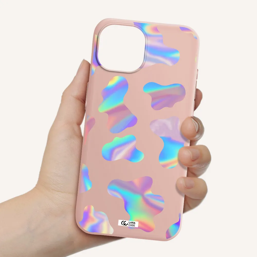 Colorful Spots Apple Iphone 15 Silicone Pastel Pink Case