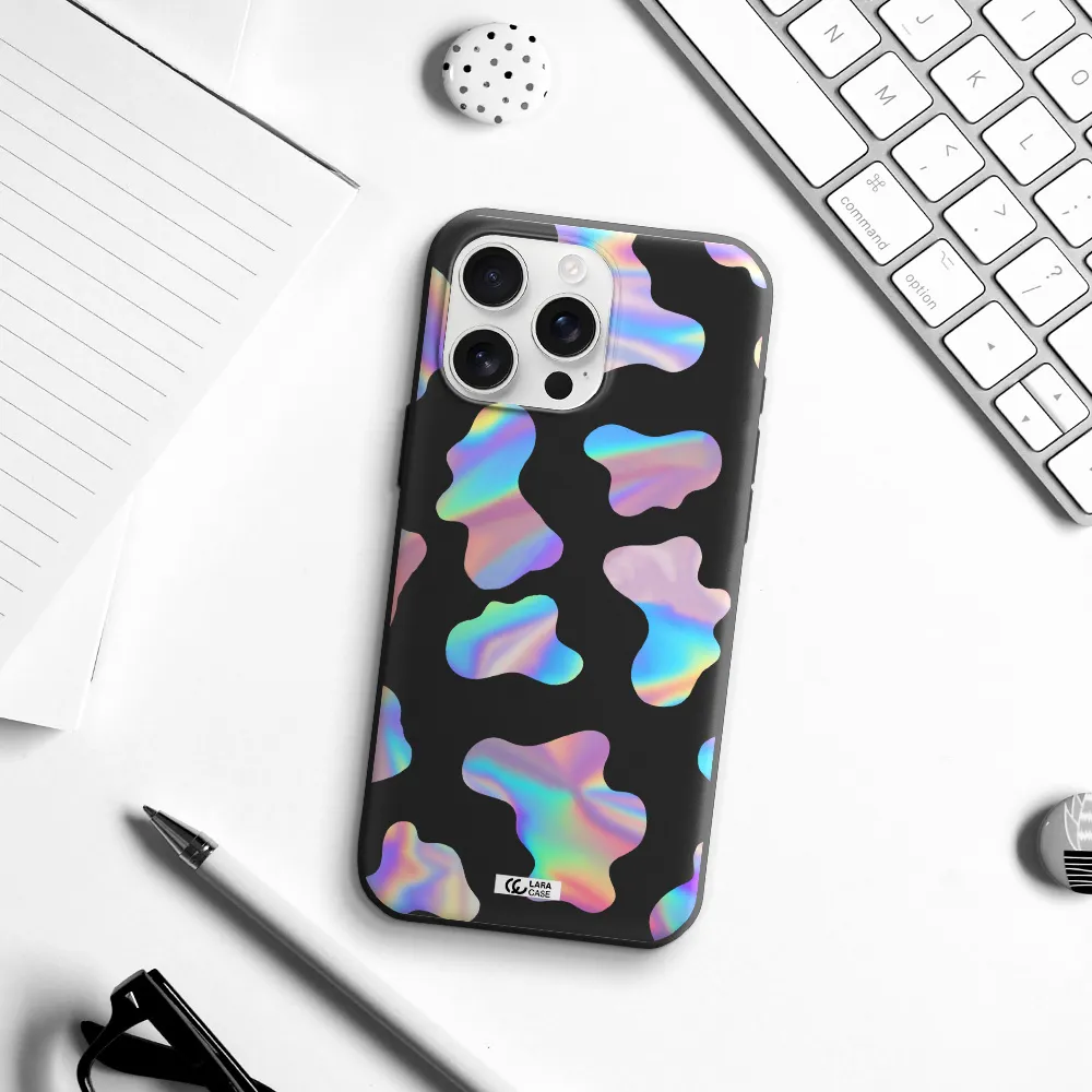 Colorful Spots Apple Iphone 16 Pro Max Silicone Black Case