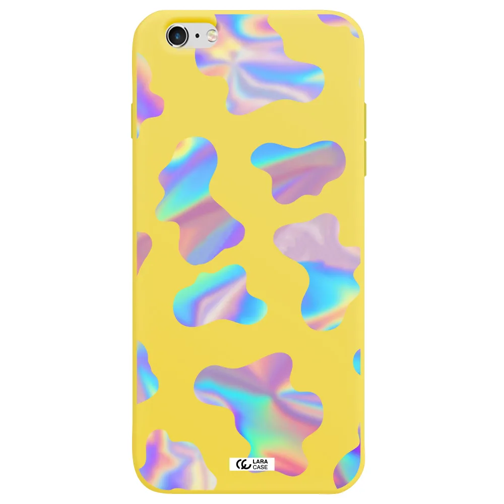 Colorful Spots Apple iPhone 6 plus Silicone canary yellow Case