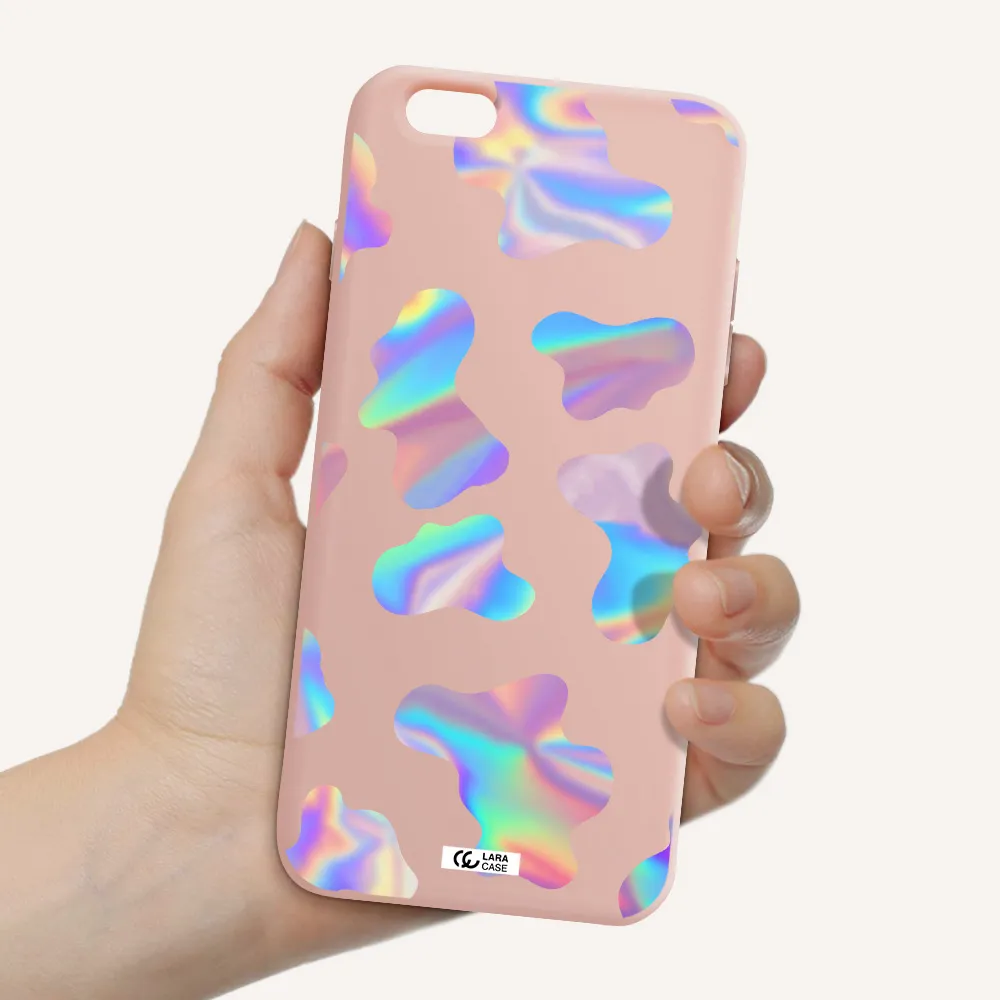 Colorful Spots Apple iPhone 6 plus Silicone pastel pink Case