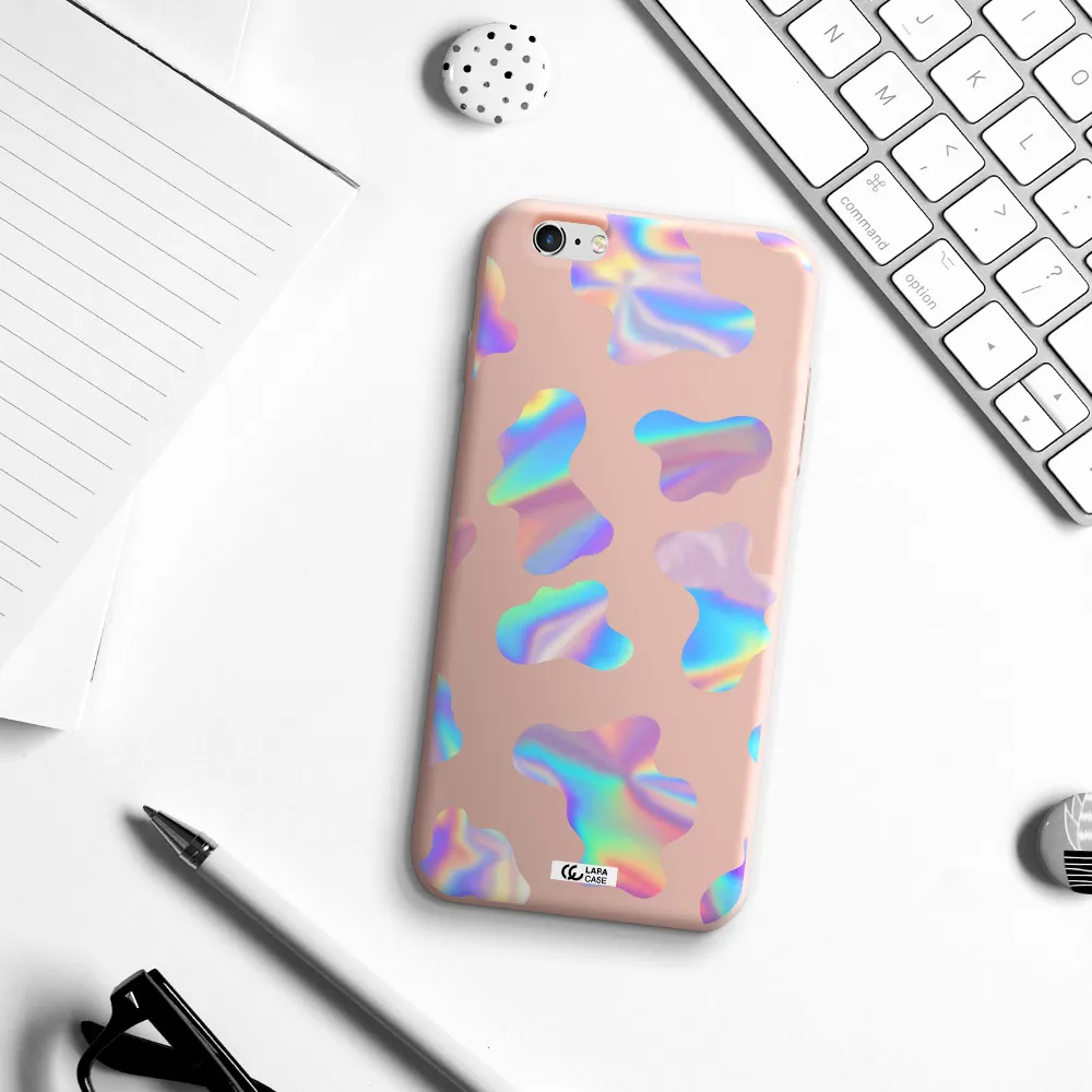 Colorful Spots Apple iPhone 6 plus Silicone pastel pink Case