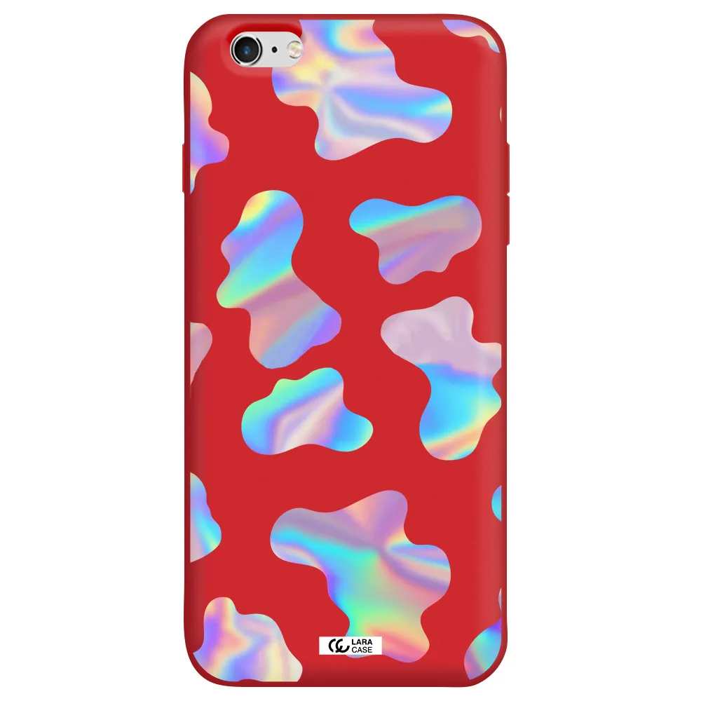 Colorful Spots Apple iPhone 6 s plus Silicone Imperial Red Case
