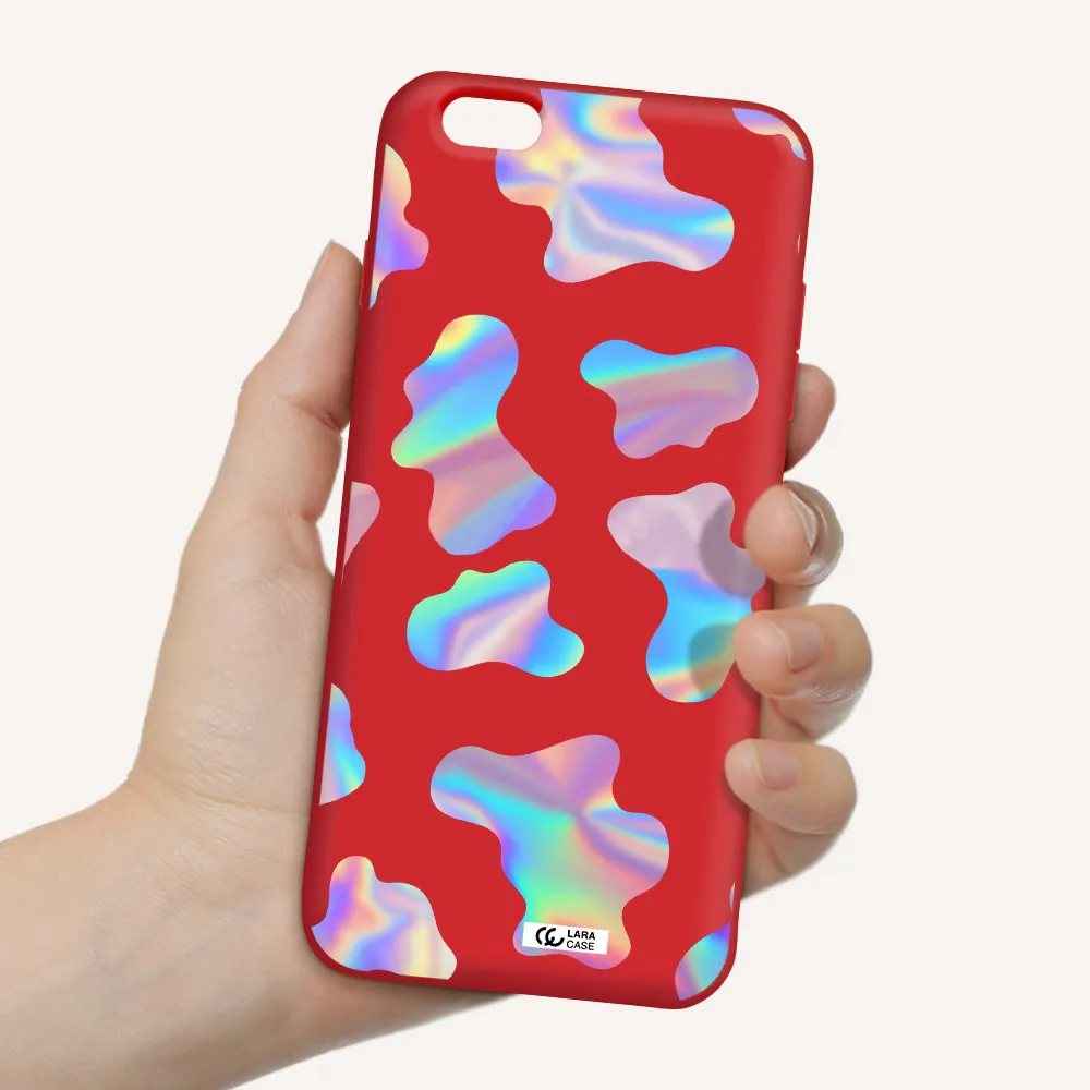 Colorful Spots Apple iPhone 6 s plus Silicone Imperial Red Case