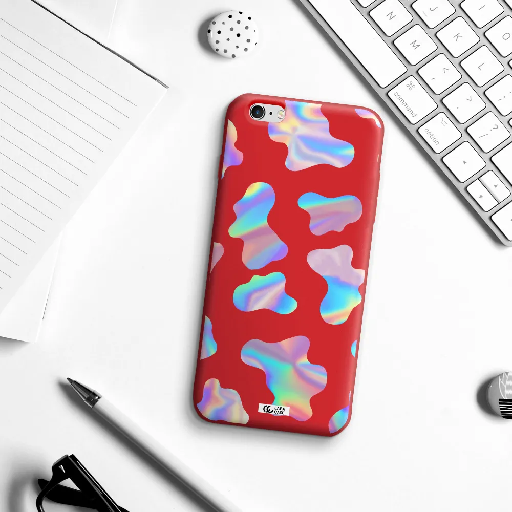 Colorful Spots Apple iPhone 6 s plus Silicone Imperial Red Case