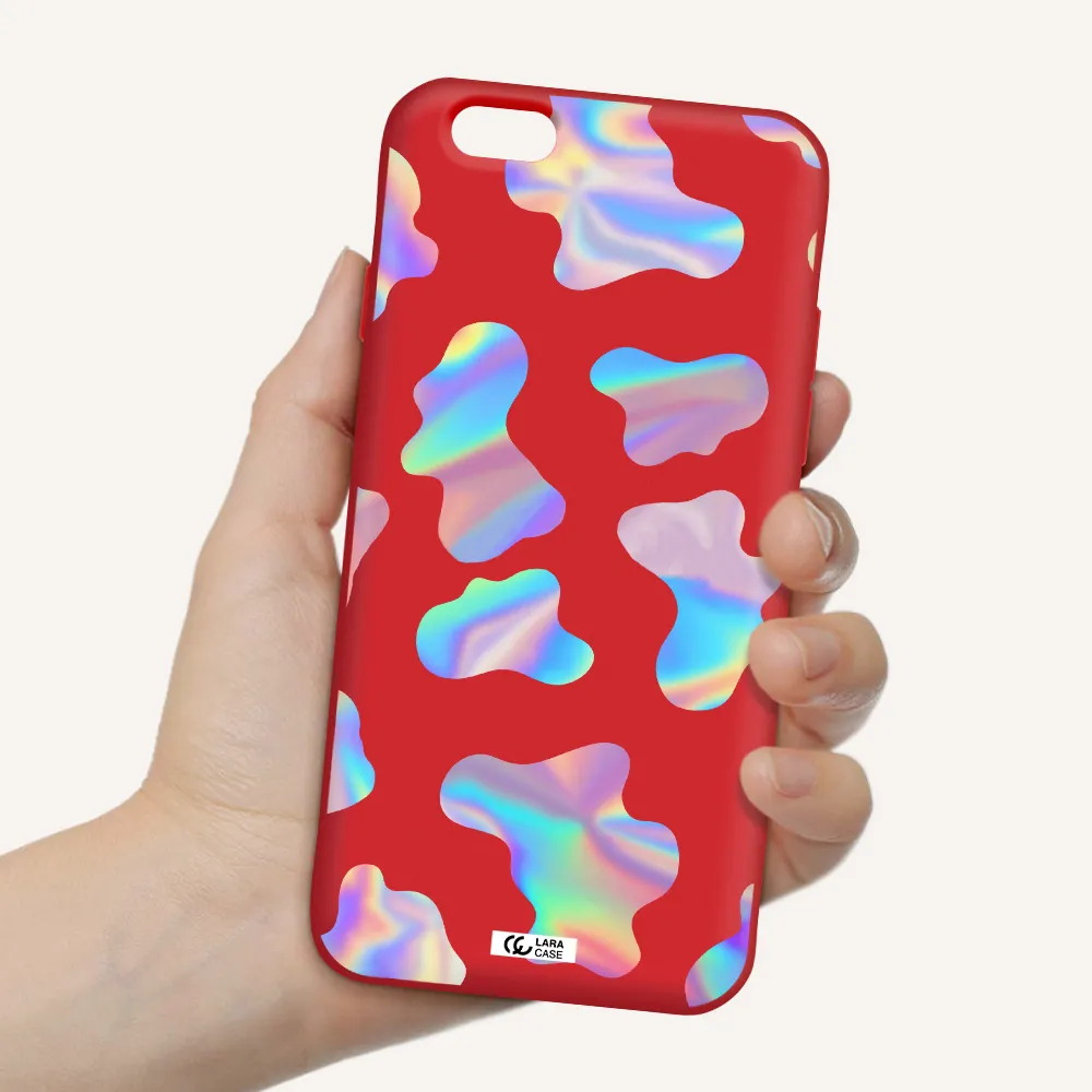 Colorful Spots Apple iPhone 6 Silicone Imperial Red Case