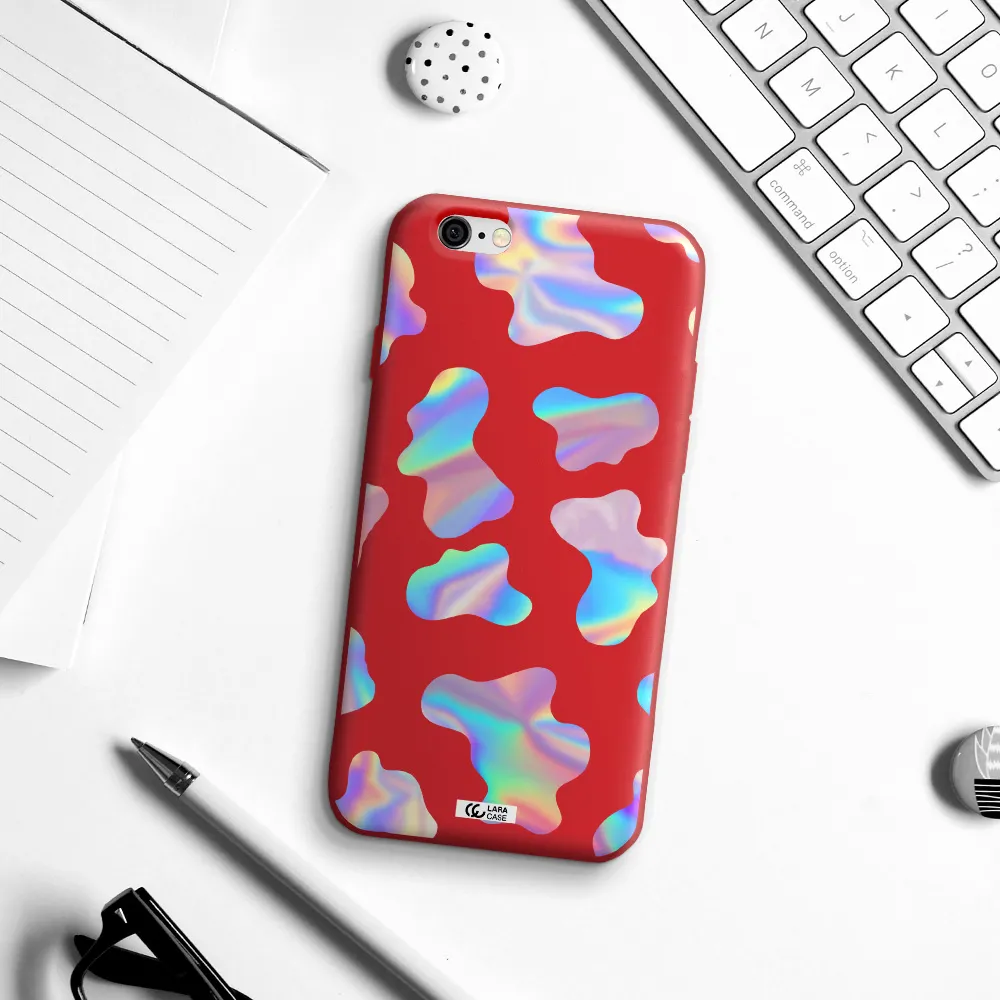 Colorful Spots Apple iPhone 6 Silicone Imperial Red Case