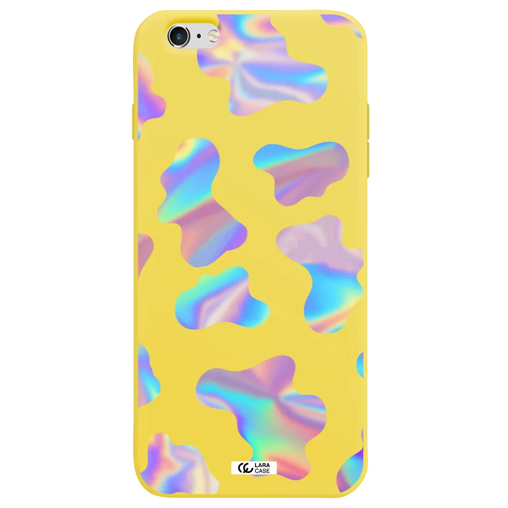 Colorful Spots Apple iPhone 6S Silicone canary yellow Case