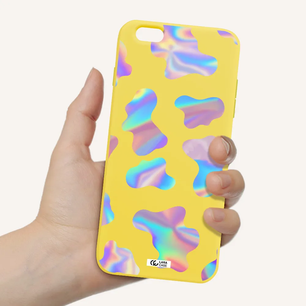 Colorful Spots Apple iPhone 6S Silicone canary yellow Case