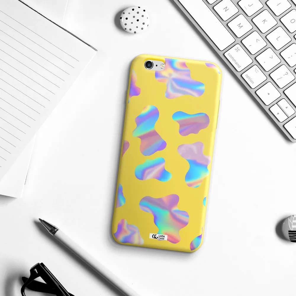 Colorful Spots Apple iPhone 6S Silicone canary yellow Case