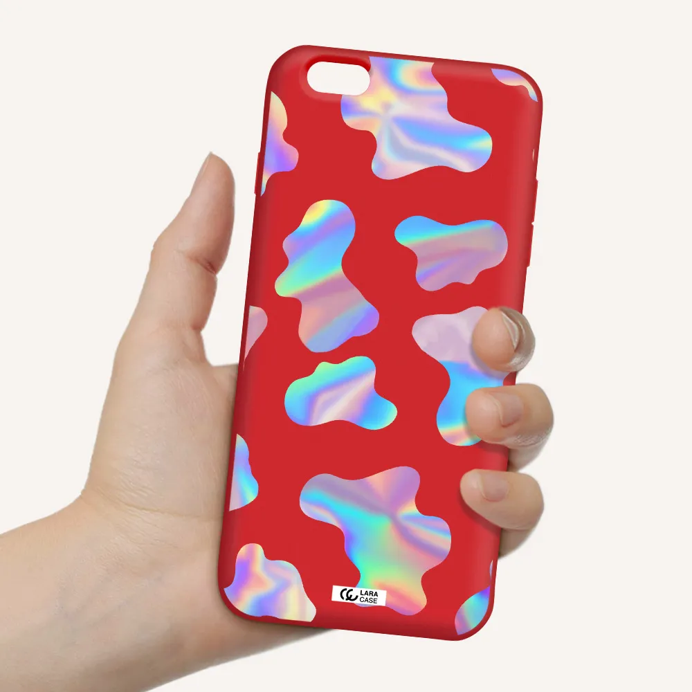 Colorful Spots Apple iPhone 6S Silicone Imperial Red Case