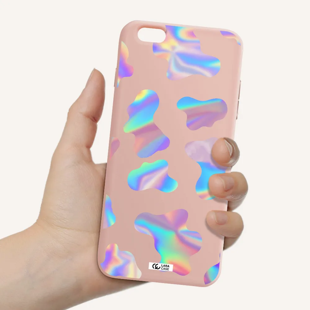Colorful Spots Apple iPhone 6S Silicone pastel pink Case