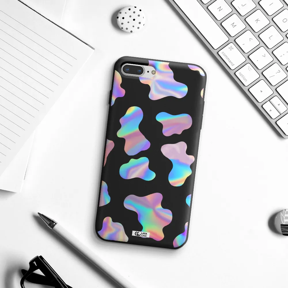 Colorful Spots Apple iPhone 7 plus Silicone black Case