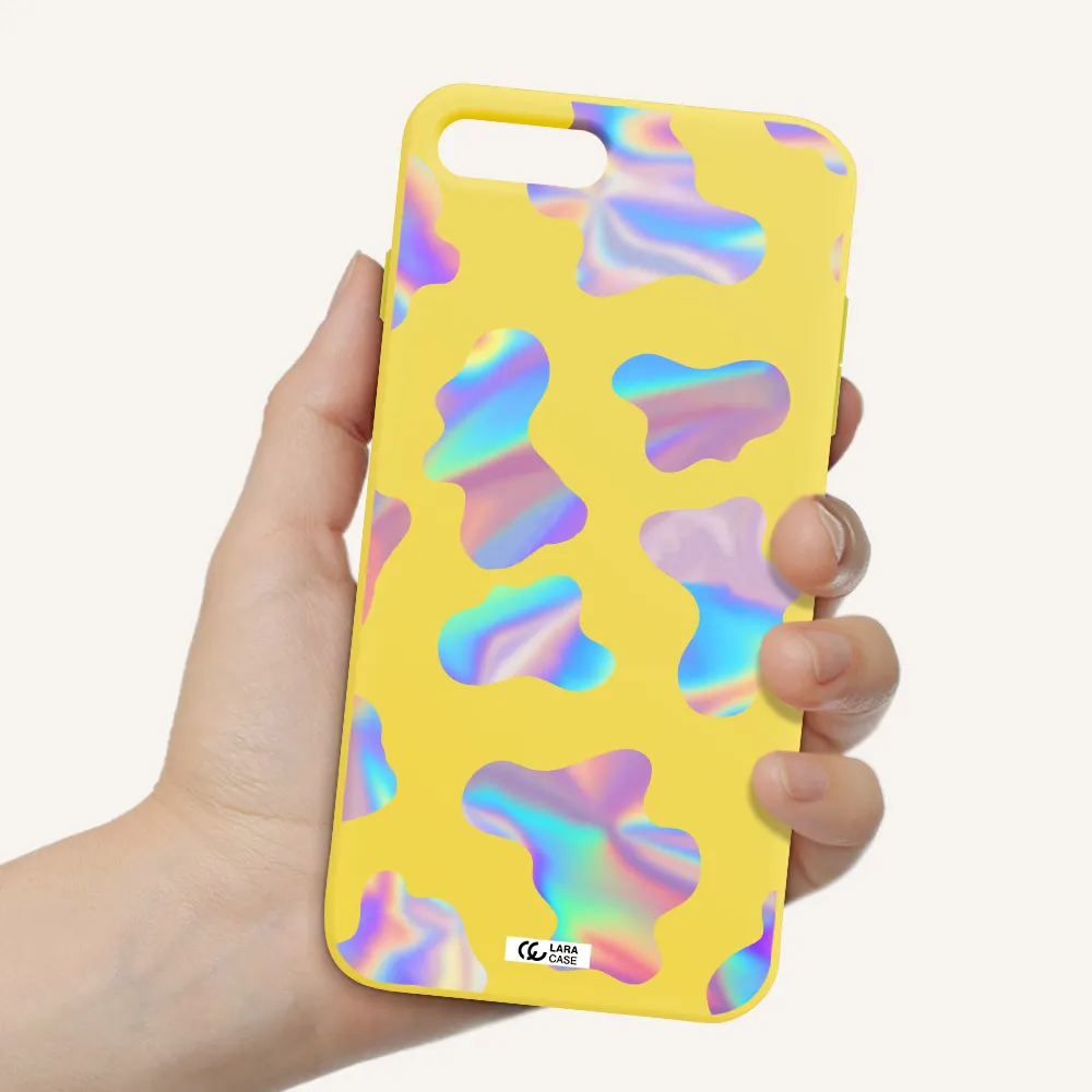 Colorful Spots Apple iPhone 7 plus Silicone canary yellow Case