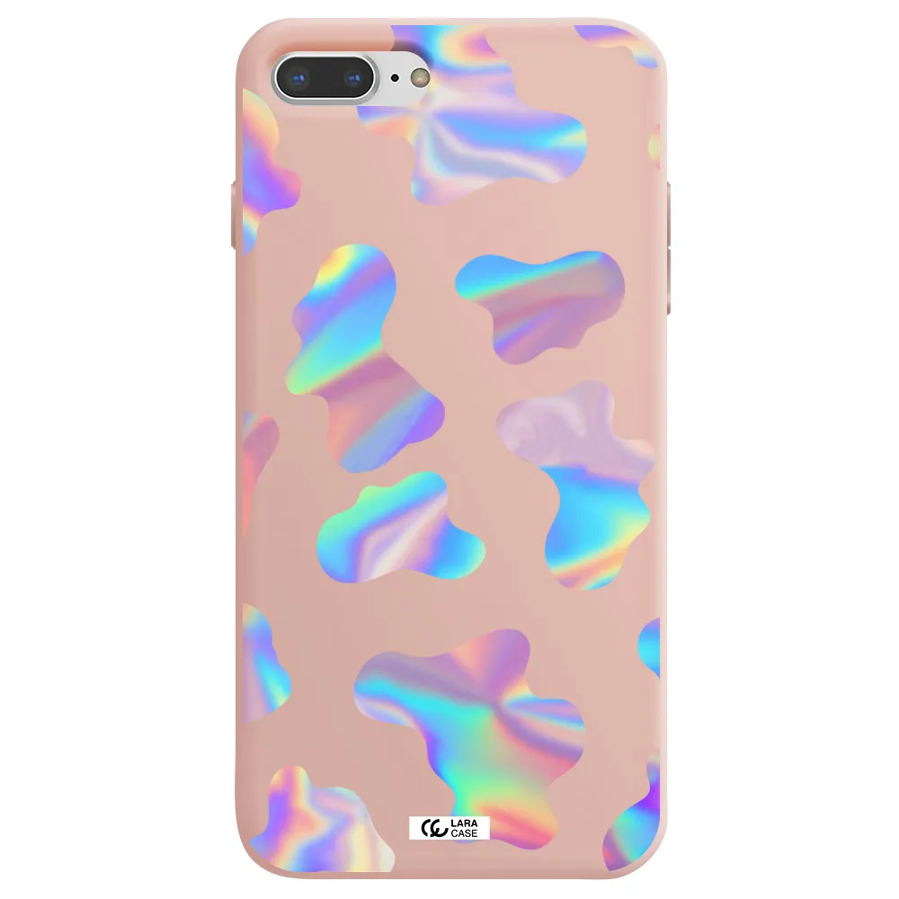 Colorful Spots Apple iPhone 7 plus Silicone pastel pink Case