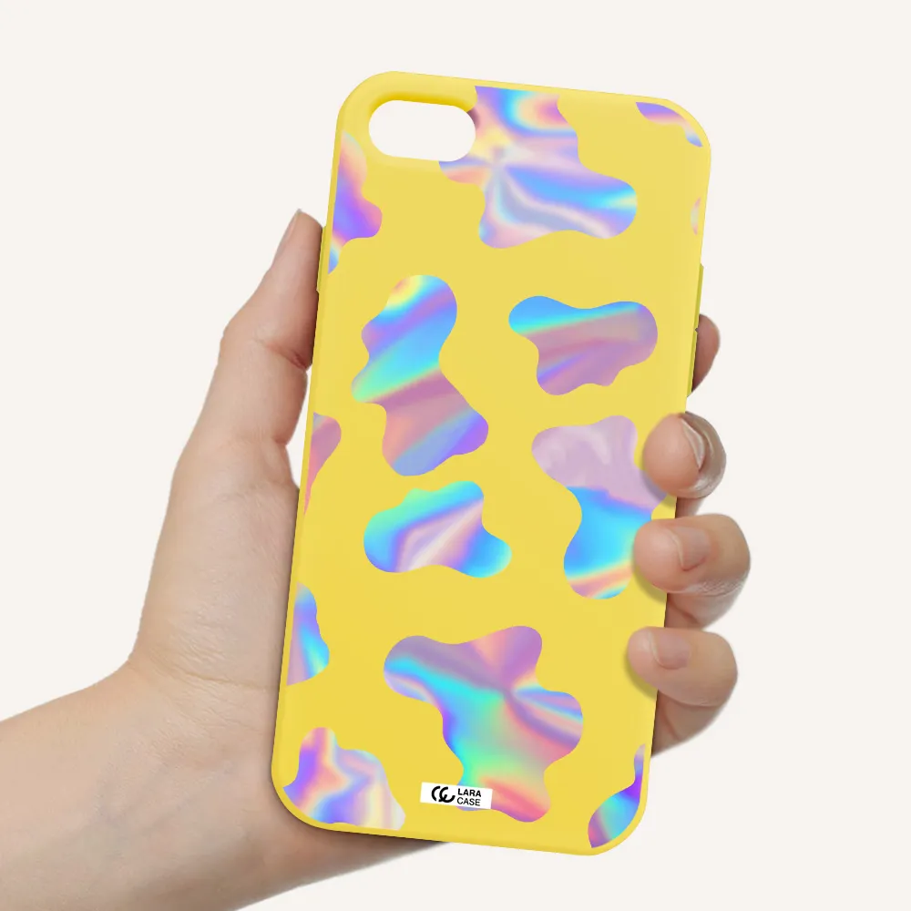 Colorful Spots Apple iPhone 7 Silicone canary yellow Case
