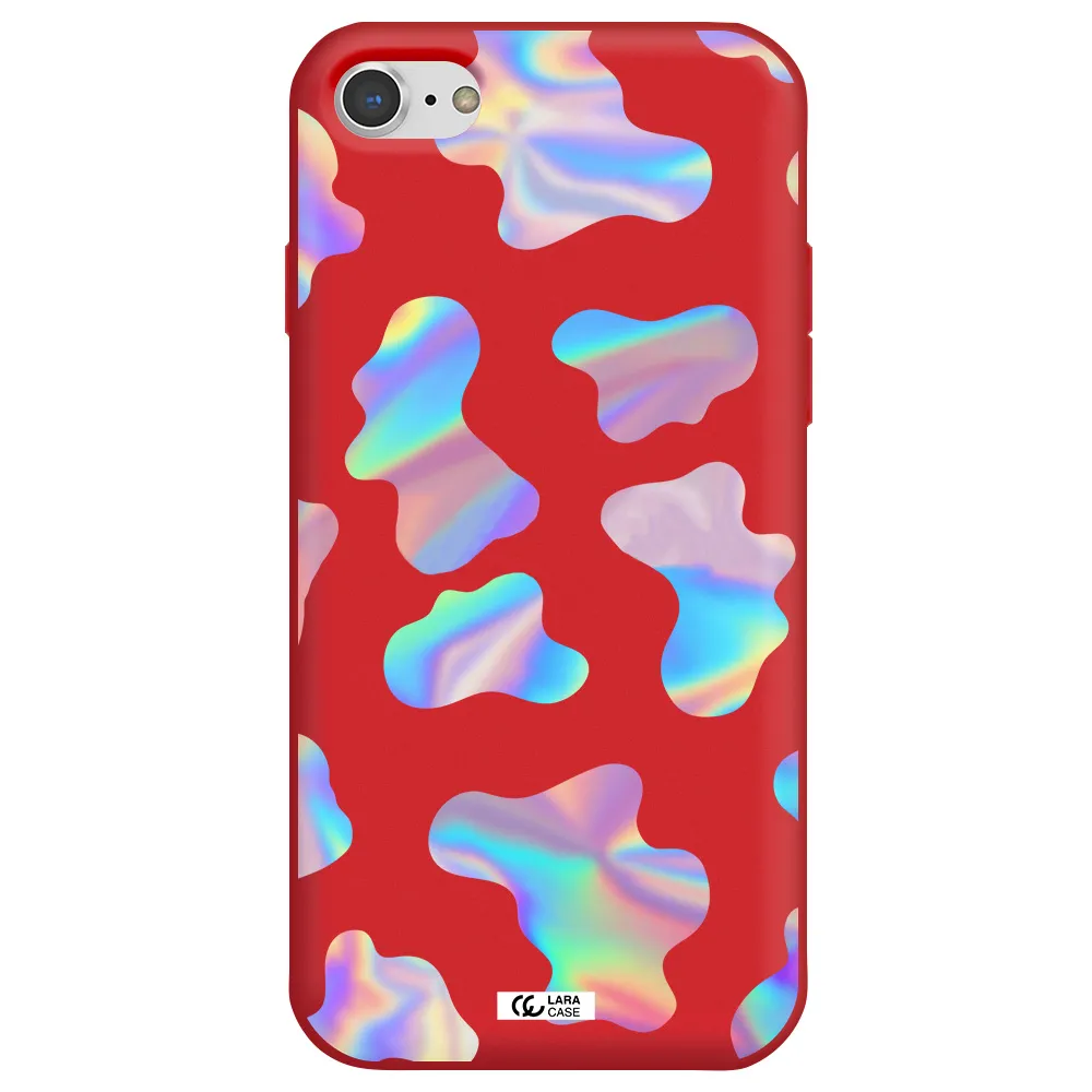 Colorful Spots Apple iPhone 7 Silicone Imperial Red Case