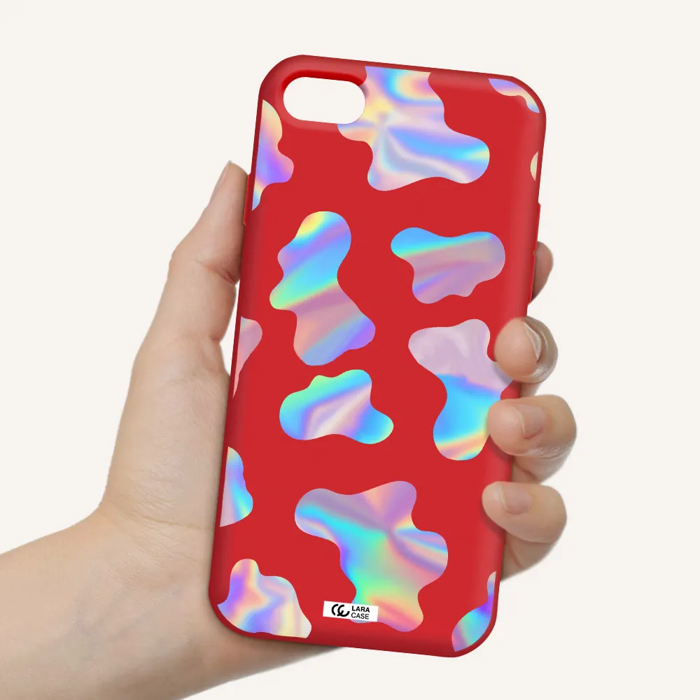 Colorful Spots Apple iPhone 7 Silicone Imperial Red Case
