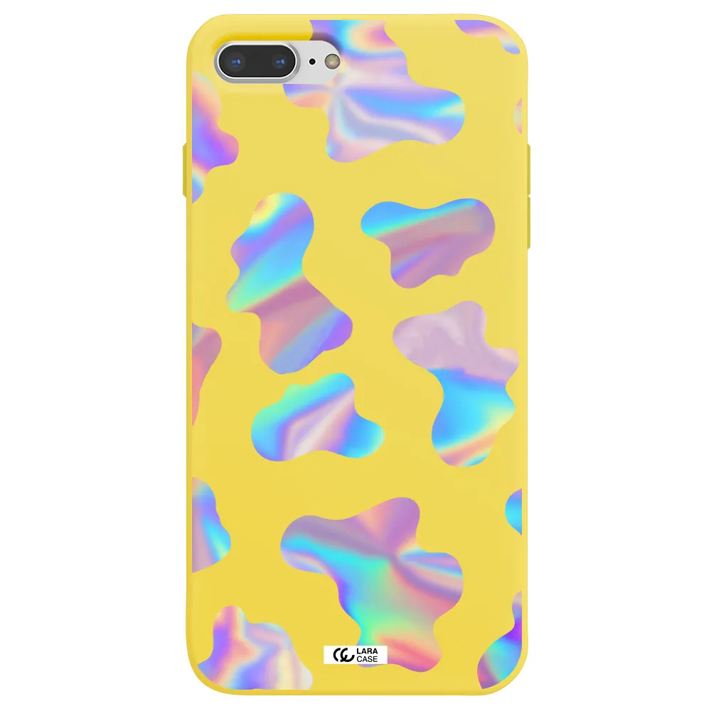 Colorful Spots Apple iPhone 8 plus Silicone canary yellow Case